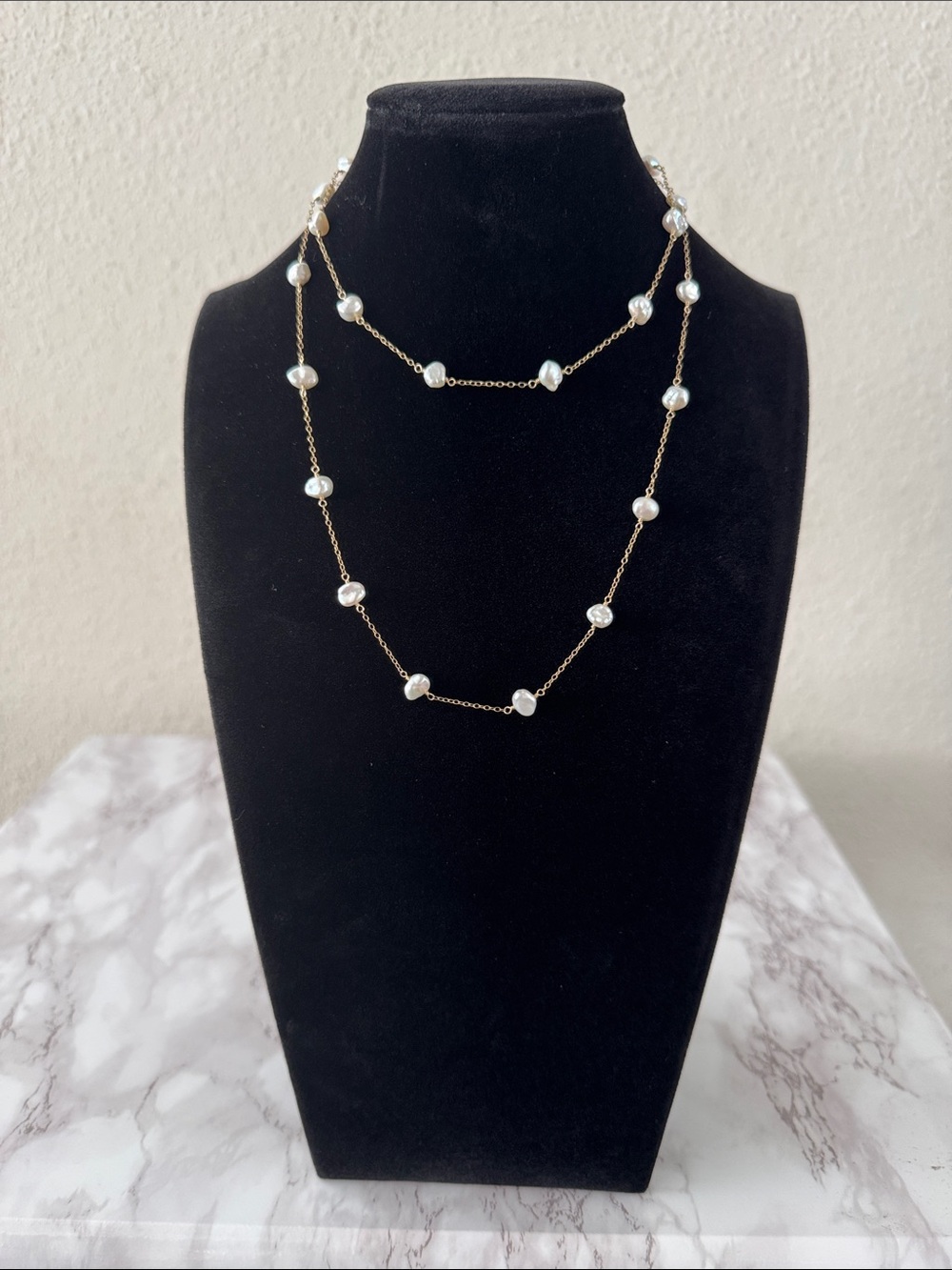 Flying Lizard Designs Delicate Gold-Tone Freshwater Pearl Necklace